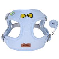 New Pet Dog Vest Embroidered Harness Corduroy Leash Small and Medium Dog Pet Supplies (Blue,S) mėlyna