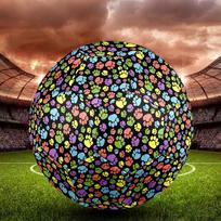 Cute Paws Indoor Soccer Ball Size 5 Colorful All Ages Machine Stitched PVC Competition Ready Durable High-Bounce
