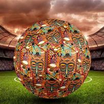 Ethnic Tribal Texture Indoor Soccer Ball Size 5 Colorful All Ages Machine Stitched PVC Competition Ready Durable High-Bounce