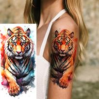 1 lapelis Madingi Realistiški Pelėdos Tigro Kaukolės Laikini Tatuiruotės Vyrams Moterims Suaugusiems Ilgai Išliekančios Vandeniui Atsparios Laikinos Netikros Tatuiruotės Lipdukas China Mainland