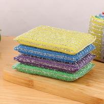Newest 4PCS Double-sided Kitchen Dishwashing Sponge Household Cleaning Sponge Wipe Scouring Pad Cleaning Supplies Cleaning Tools yellow