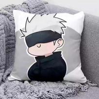 Jujutsu Kaisen Satoru Gojo Pillow Cover Anime Manga Collage Art Cushion Case Soft Home Decor Sofa Bedroom Gift Peach skin 18*18(CM)-1Pcs