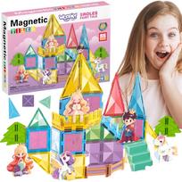 Woopie magnetinės kaladėlės „Stebuklų pilis“ (55 el.)