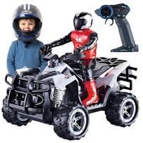 Woopie nuotoliniu būdu valdomas keturratis su motociklininko figūrėle (2.4 GHz)