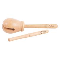 Classic World medinis ritmo instrumentas „Woodblock“ su lazdele