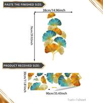Tj16515 Hand-Painted Color Ginkgo Biloba Bronzing Wall Sticker Decoration Children'S Room Bedroom Background Self-Adhesive Wall Sticker