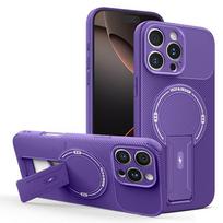For OPPO Reno 12 13 Carbon Fiber Magnetic Soft Silicone Case For OPPO Reno 13 Pro 13F Kickstand Heavy Duty Drop Protection Cover Oppo Reno12 violetinė