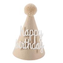 Brown Coffee Bear Baby Birthday Hat Shower Party Decoration Pom Pom Peaked Cap Adjustable Size for 1st 2nd 3rd Years Old