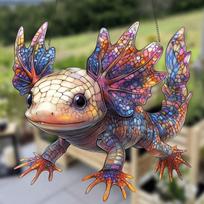 Mexican salamander colored sun catcher 2D acrylic window pendant, suitable for home and garden decoration