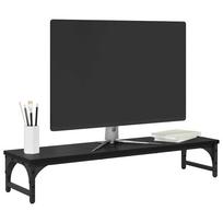 vidaXL Monitor Stand Black Oak Effect 85 x 23 x 15.5 cm