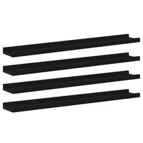 Wall Shelves 4 pcs Black 80 x 9 x 3 cm