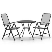 3 Piece Garden Dining Set Expanded Metal Anthracite