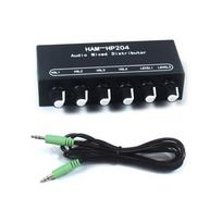 Stereo Headphones Amplifier 2 Input 4 Output Auditory Mixed Distributor Selector for Earphones External Amplifiers 1