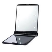 Mini Folding Cosmetic Mirror With Led Lights For Travel Home And Promotional Gifts juoda