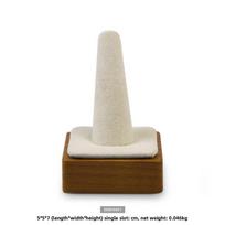 Finger Ring Stand Solid Wood Jewelry Display Props Log Color Ring Holder for Boutique