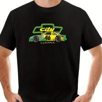 Vyriški 90-ųjų retro stiliaus Cole Trickle „Days of Thunder“ lenktynių marškinėliai 46 dydžio su logotipu ir rėmėjų logotipais. Retro kolekcinis marškinėlis autosporto gerbėjams. L