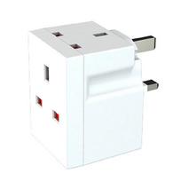 Antiflaming Triple Plug Adaptor 3 Way UK 3 Pin Sockets Multi Plugs Extension 1 balta