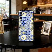 Moroccan tiles Phone Case For Samsung S25,S24,S21,S22,S23,S30,Ultra,S20,Plus,Fe,Soft Silicone Black Cover Samsung S24