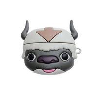 Ausinių apsauginis dėklas Minkštas nuo smūgių animacinis filmas Caw Anime Avatar Appa Su Bluetooth suderinamas ausinių silikoninis dangtelis su karabinu, skirtas AirPods 1/2/Pro for AirPods Pro gray