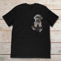 Cute Cane Corso In Pocket Funny Italian Mastiff Puppy T Shirt New 100% Cotton Short Sleeve O-Neck T-shirt Casual Mens Top - M... S įvairiaspalvis