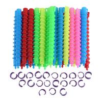 Hair Perm Rods Spiral Hair Perm Rods DIY Plastic Long Hair Rollers Heatless Hair Rods Curlers for Women Girls red