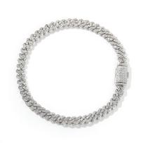 Deimantinė Kubos grandinėlės apyrankė Iced Out papuošalai vyrams ir moterims 18cm sidabras
