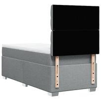 Box Spring Bed with Mattress Light Grey 100x200 cm Fabric