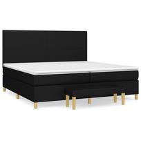 Box Spring Bed with Mattress Black 200x200 cm Fabric