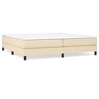 Box Spring Bed with Mattress Cream 200x200 cm Fabric