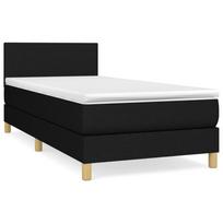 Box Spring Bed with Mattress Black 90x200 cm Fabric