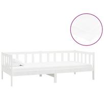 Daybed with Mattress 90x200 cm White Pine Solid Wood