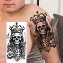 1 Sheet Scary Grim Reaper Skull Skeleton Temporary Tattoos For Men Women Halloween Long Lasting Waterproof Fake Tattoo Sticker China Mainland