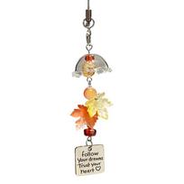 Wind Chime Maple Leaf Designs Pendant For Stress Relief Autumn Decoration Practical Keychain Lanyard Accessory geltona