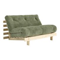 Žalios spalvos sulankstoma sofa iš kordinio velveto 140 cm Roots – Karup