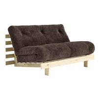Tamsiai rudos spalvos sulankstoma sofa iš kordinio velveto 140 cm Roots – Karup