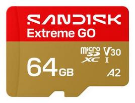 SANDISK Extreme GO microSDXC UHS-I Card 64GB MicroSD 170MB/s Read / 80MB/s Write 5K video