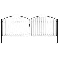 vidaXL Tvoros vartai ASSEN, dvigubos durys su arkine viršumi, plienas, 400x150 cm