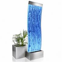 Laisvai pastatoma vandens burbulų sienelė su spalvotu led apšvietimu, 183 x 50 x 28 cm