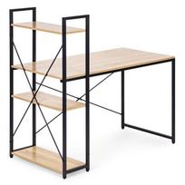 Rašomasis stalas su lentyna ModernHome TH-SD-6-16, 120 cm x 60 cm, 120 cm, juoda sp./šviesiai ruda sp.