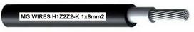 MG0 fotovoltinis kabelis // MG Wires // 1x6mm2, 0.6/1kV juodas H1Z2Z2-K-6mm2 BK, 50m pakuotė