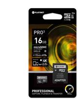 Atminties korta Platinet MicroSD 16GB (class10 UHS-III 90MB/s) + SD Adapteris