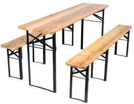 Lauko baldų komplektas Sodo komplektas alaus staliukas 170 cm + 2 suolai
