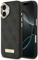 Guess 4G Logo Plate MagSafe dėklas skirtas Apple iPhone 17 juodos spalvos
