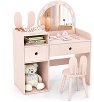 Promotions Vaikiškas tualetinis staliukas su kėdute, 80x39x95 cm, rožinė