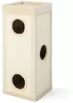 Promotions Kačių namelis 40,6x40,6x99,1 cm natūralus pliušas, draskyklės stulpeliai