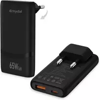Ernydal sieninis USB-C/USB kroviklis 65 W GaN II, 2 jungtys, PD, PPS, Slim, juodas