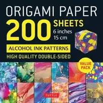 KNYGA Tuttle Tuttle Studio Origami Paper 200 sheets Alcohol Ink Patterns 6" (15 cm)