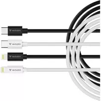 Verbatim Sync & Charge USB-C į Lightning essentials 27W Kabelis juodos spalvos / baltos spalvos 2 vnt. 32392