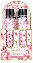 „Accentra“ vonios rinkinys „ESSENTIAL BOTANICS“ vyšnių žiedų kvapo tūbelė dovanų dėžutėje, dušo želė 60 ml, kūno losjonas 60 ml