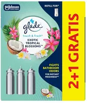 „Glade Touch & Fresh“ egzotiškų tropinių žiedų 2+1 oro gaiviklio papildymo rinkinys